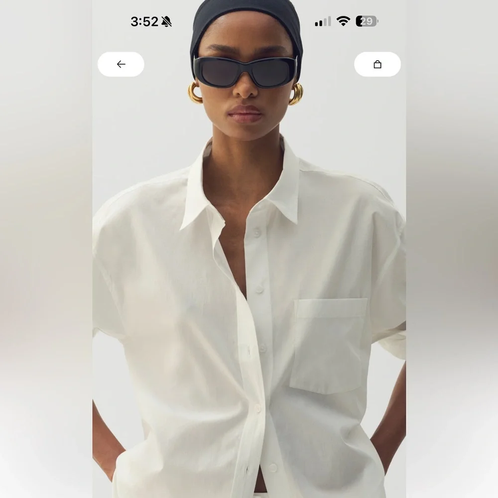 Aritzia Babaton Manuel Classic White Button Down Shirt - Picture 1 of 7
